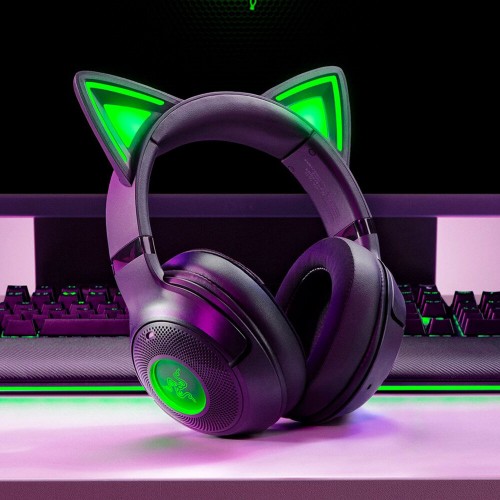 Беспроводные наушники Razer Kraken Kitty V2 BT (RZ04-04860500-R3M1) (черный/зеленый) 1
