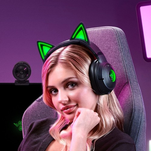 Беспроводные наушники Razer Kraken Kitty V2 BT (RZ04-04860500-R3M1) (черный/зеленый) 6