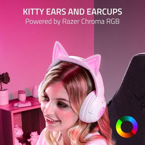 Беспроводные наушники Razer Kraken Kitty V2 BT (RZ04-04860600-R3M1) (белый/розовый) 1