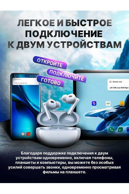 Беспроводные наушники Realme Buds Air 6 Pro (RMA2401) (светло-голубой) 3