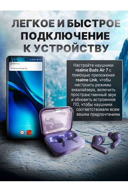 Беспроводные наушники Realme Buds Air 7 (фиолетовый) 4