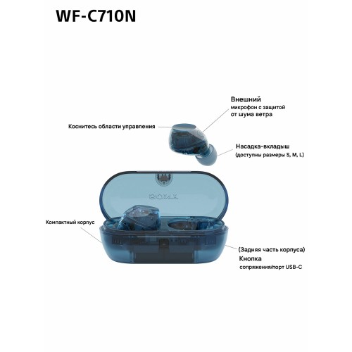Беспроводные наушники SONY WF-C710N (синий) 7