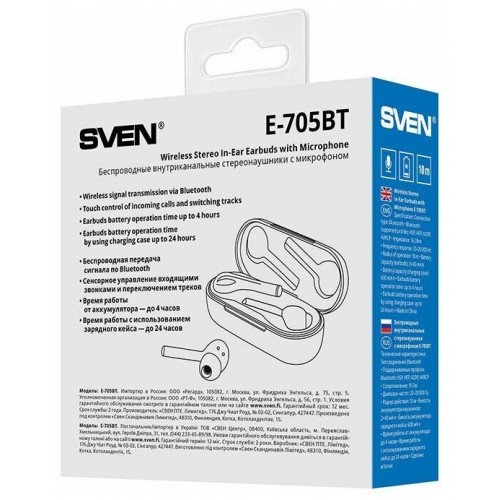 Беспроводные наушники SVEN E-705BT (черный) 6