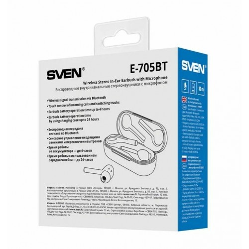 Беспроводные наушники SVEN E-705BT (черный) 8