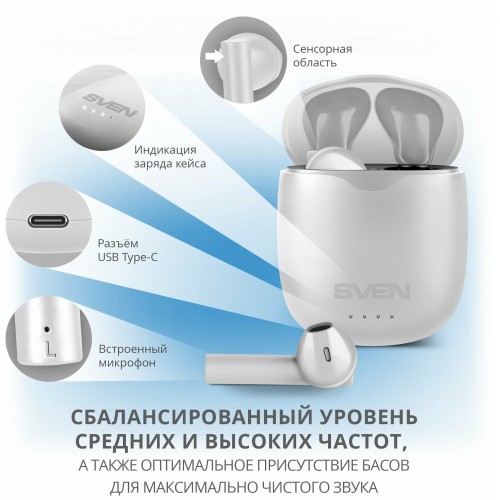 Беспроводные наушники SVEN E-727BT (SV-019891) (белый) 1