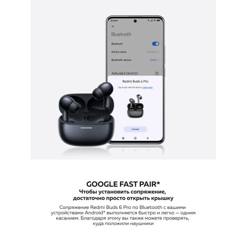 Беспроводные наушники Xiaomi Redmi Buds 6 Pro (BHR9307GL) (черный космос) 6