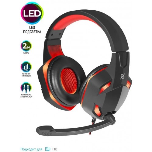 Компьютерная гарнитура Defender WARHEAD G-370 (64037) (черный/красный) 1