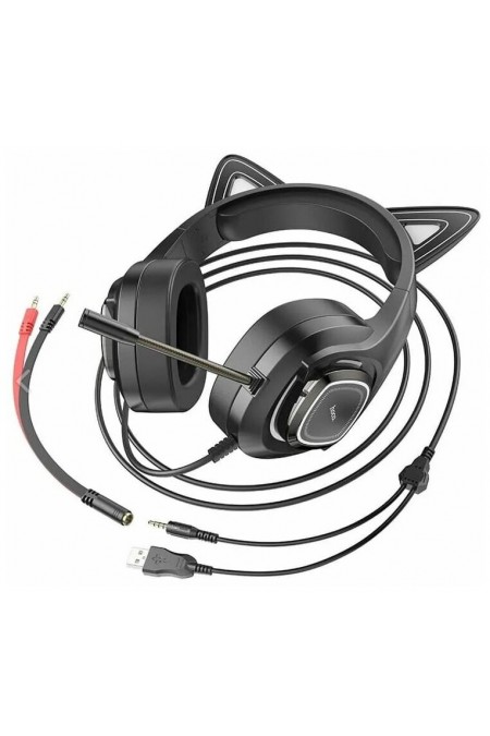 Компьютерная гарнитура Hoco W107 Cute cat (черный) 4