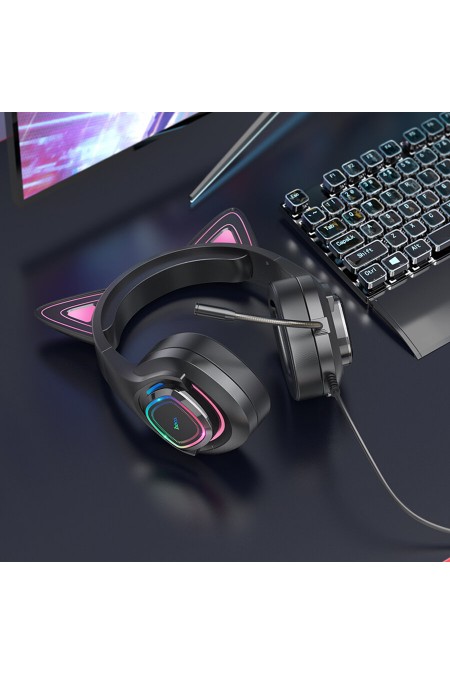 Компьютерная гарнитура Hoco W107 Cute cat (черный) 7