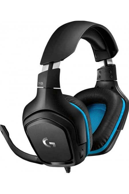 Компьютерная гарнитура Logitech G431 (981-000772) (черный/синий) 