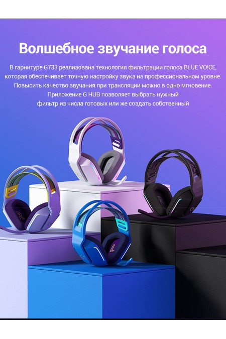 Компьютерная гарнитура Logitech G733 Lightspeed (белый) 4
