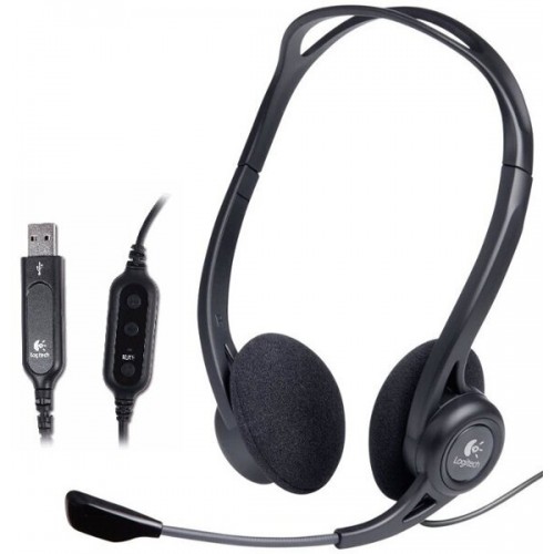 Компьютерная гарнитура Logitech PC Headset 960 USB (981-000100) (черный) 4