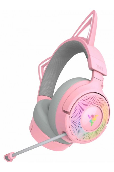 Компьютерная гарнитура Razer Kraken Kitty V3 Pro Quartz (RZ04-05170200-R3M1) (розовый/серый) 1