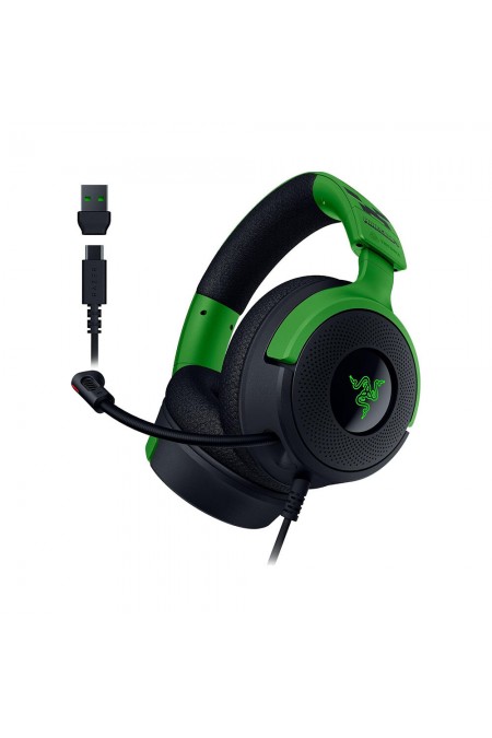 Компьютерная гарнитура Razer Kraken V4 X Minecraft Edition (RZ04-05180200-R3M1) (черный/зеленый) 1