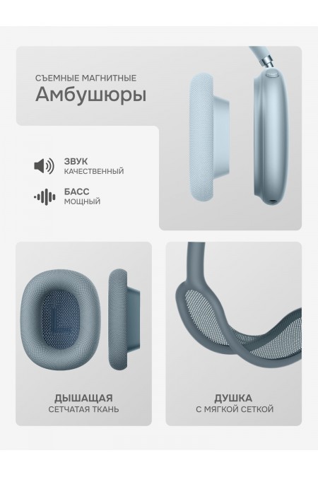 Наушники Hoco W65 Plus ANC (голубой) 2