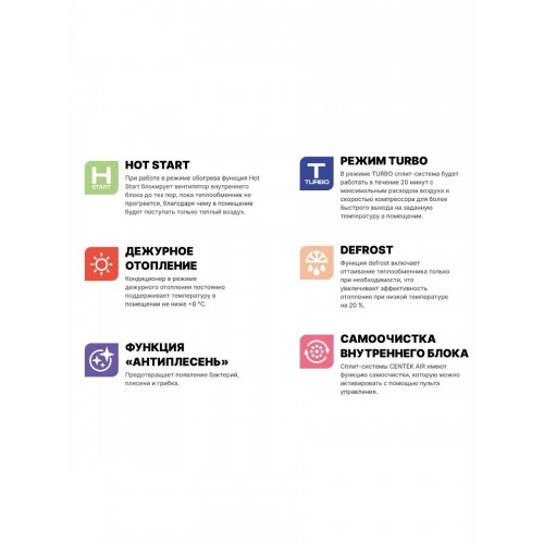 Настенная сплит-система CENTEK CT-65BDC12 Inverter (белый) 8