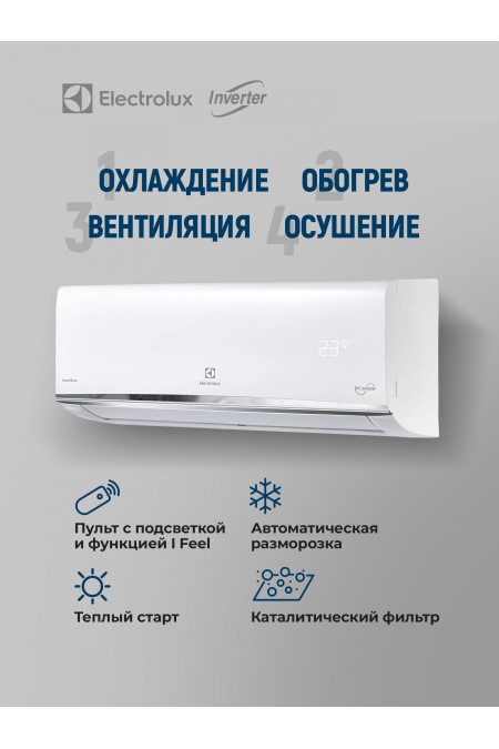 Настенная сплит-система Electrolux Smartline DC EACS/I-07HSM/N8_V2 (белый) 1