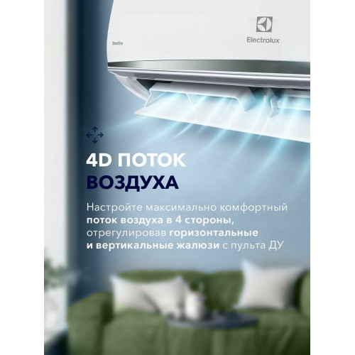 Настенная сплит-система Electrolux Smartline DC EACS/I-12HSM/N8_V2 (белый) 7