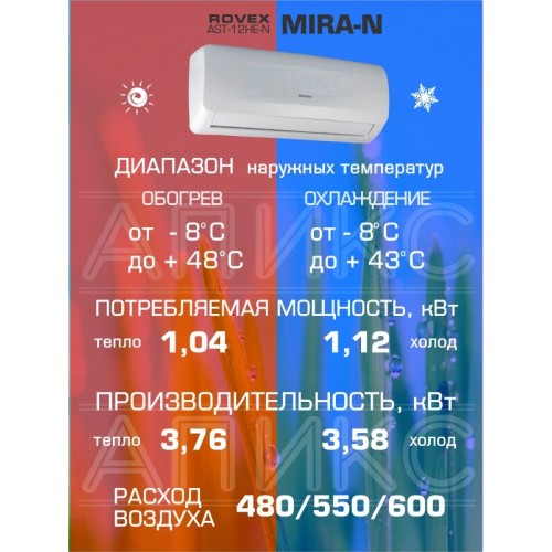 Настенная сплит-система Rovex AST-12HE N Mira (белый) 8