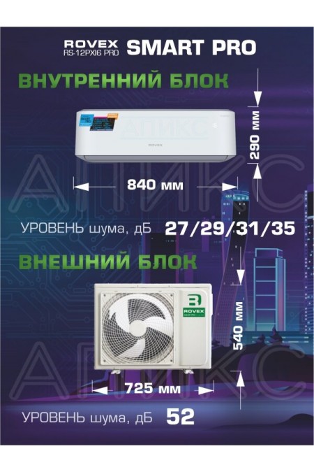 Настенная сплит-система Rovex Smart PRO RS-12PXI6 Inverter (белый) 2