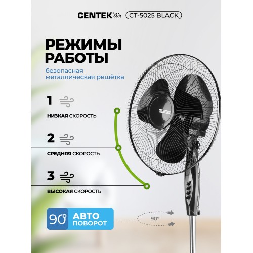 Напольный вентилятор CENTEK CT-5025 (черный) 1