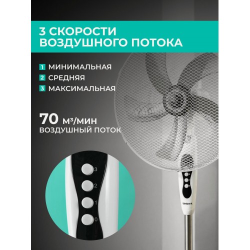 Напольный вентилятор Timberk T-SF1601 (белый) 2