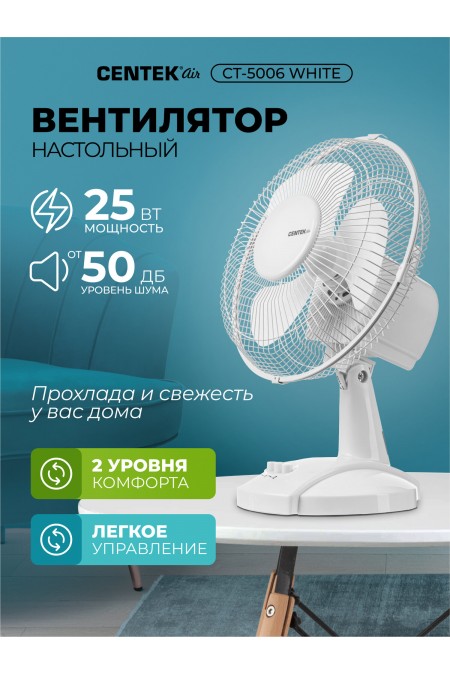Настольный вентилятор CENTEK CT-5006 (белый) 