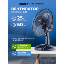 Настольный вентилятор CENTEK CT-5006 (синий)
