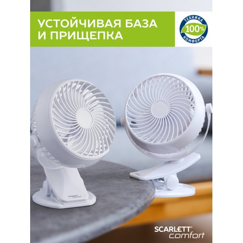 Настольный вентилятор Scarlett SC-DF111S98 (белый) 3