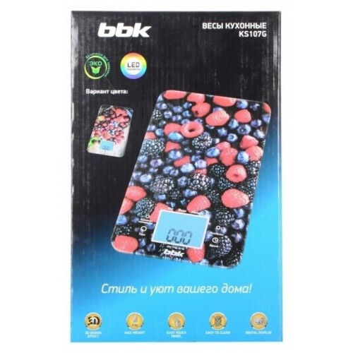 Кухонные весы BBK KS107G (черный/красный) 3