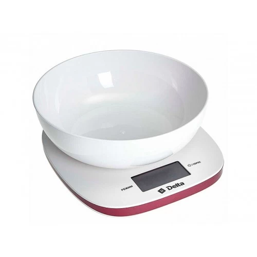 Кухонные весы DELTA KCE-72 (белый/бордовый) 