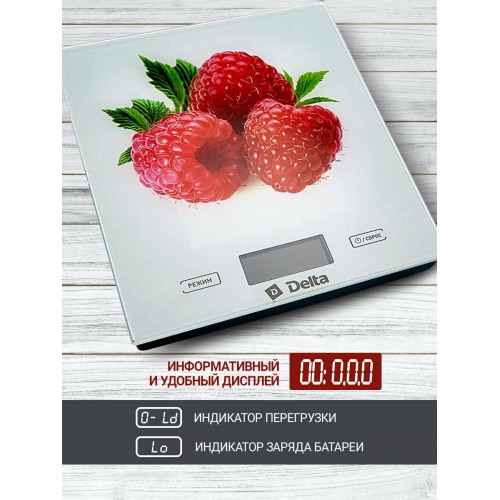 Кухонные весы DELTA КСЕ-37 (белый/красный) 2