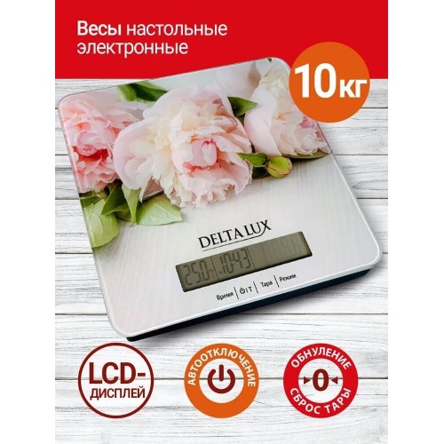 Кухонные весы DELTA LUX DE-006KE (цветы) 1