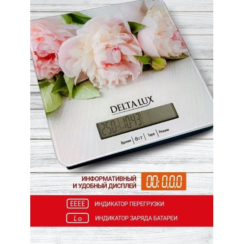 Кухонные весы DELTA LUX DE-006KE (цветы) 4