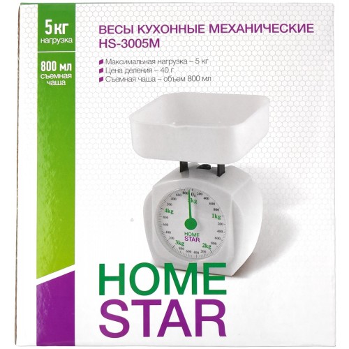 Кухонные весы HOMESTAR HS-3005М (белый) 7