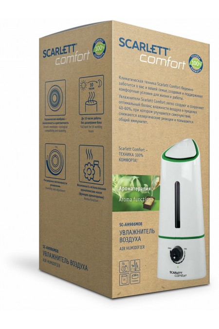 Увлажнитель воздуха Scarlett SC-AH986M08 (белый/зеленый) 6