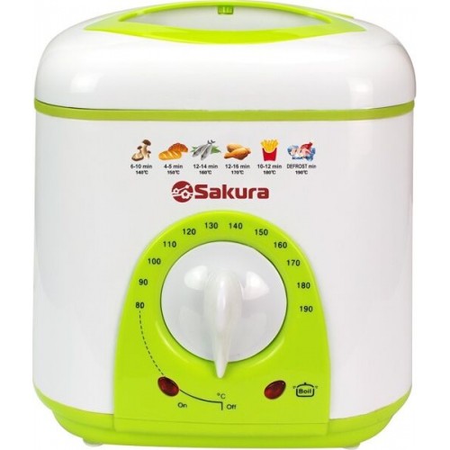 Фритюрница Sakura SA-7654GR (белый/зеленый) 