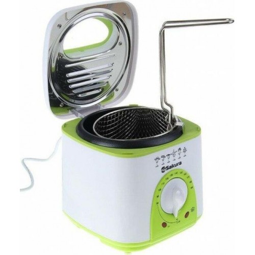 Фритюрница Sakura SA-7654GR (белый/зеленый) 9