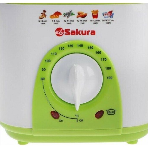 Фритюрница Sakura SA-7654GR (белый/зеленый) 15