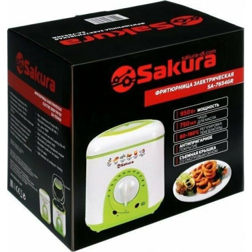 Фритюрница Sakura SA-7654GR (белый/зеленый) 20