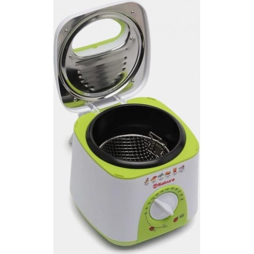 Фритюрница Sakura SA-7654GR (белый/зеленый) 3