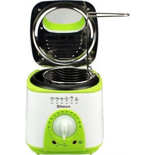 Фритюрница Sakura SA-7654GR (белый/зеленый) 7