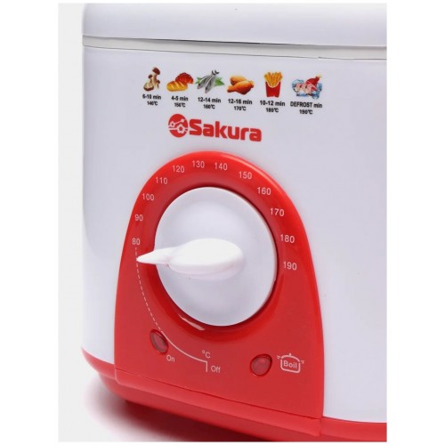 Фритюрница Sakura SA-7654R (белый/красный) 3