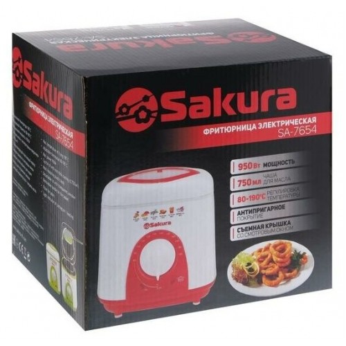 Фритюрница Sakura SA-7654R (белый/красный) 6