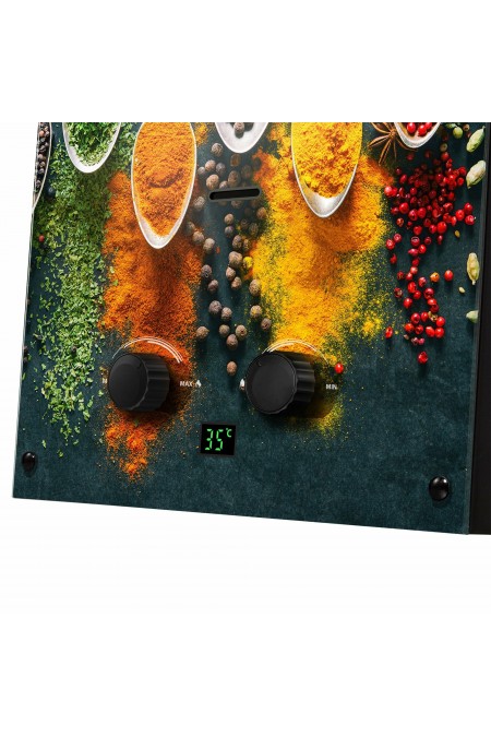 Проточный газовый водонагреватель Ballu GWH 10 Fiery Glass Curry (черный/рисунок) 2