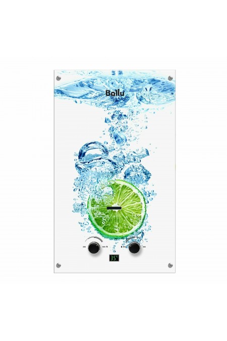 Проточный газовый водонагреватель Ballu GWH 10 Fiery Glass Lime (белый/рисунок) 1
