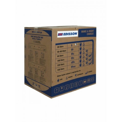 Накопительный электрический водонагреватель Edisson ER 50V (белый) 8