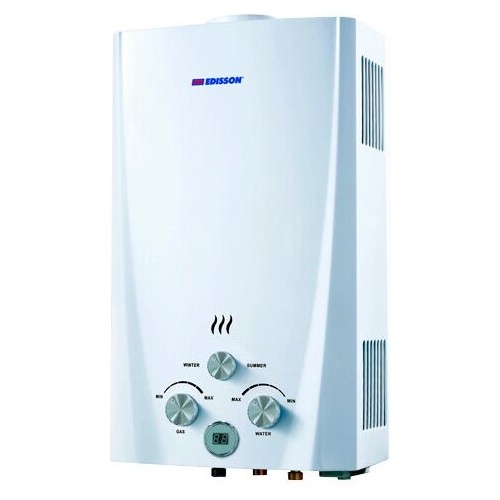 Проточный газовый водонагреватель Edisson Flame F 20 D (белый) 