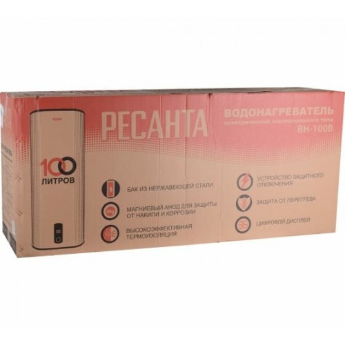 Накопительный электрический водонагреватель Ресанта ВН-100В (белый) 6