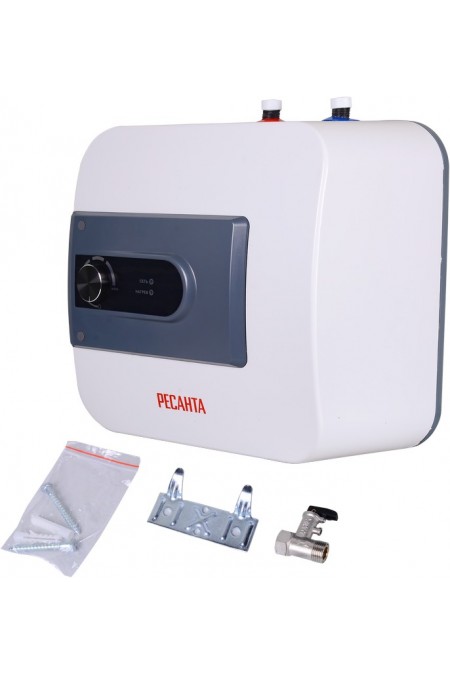 Накопительный электрический водонагреватель Ресанта ВН-10В (белый/синий) 5